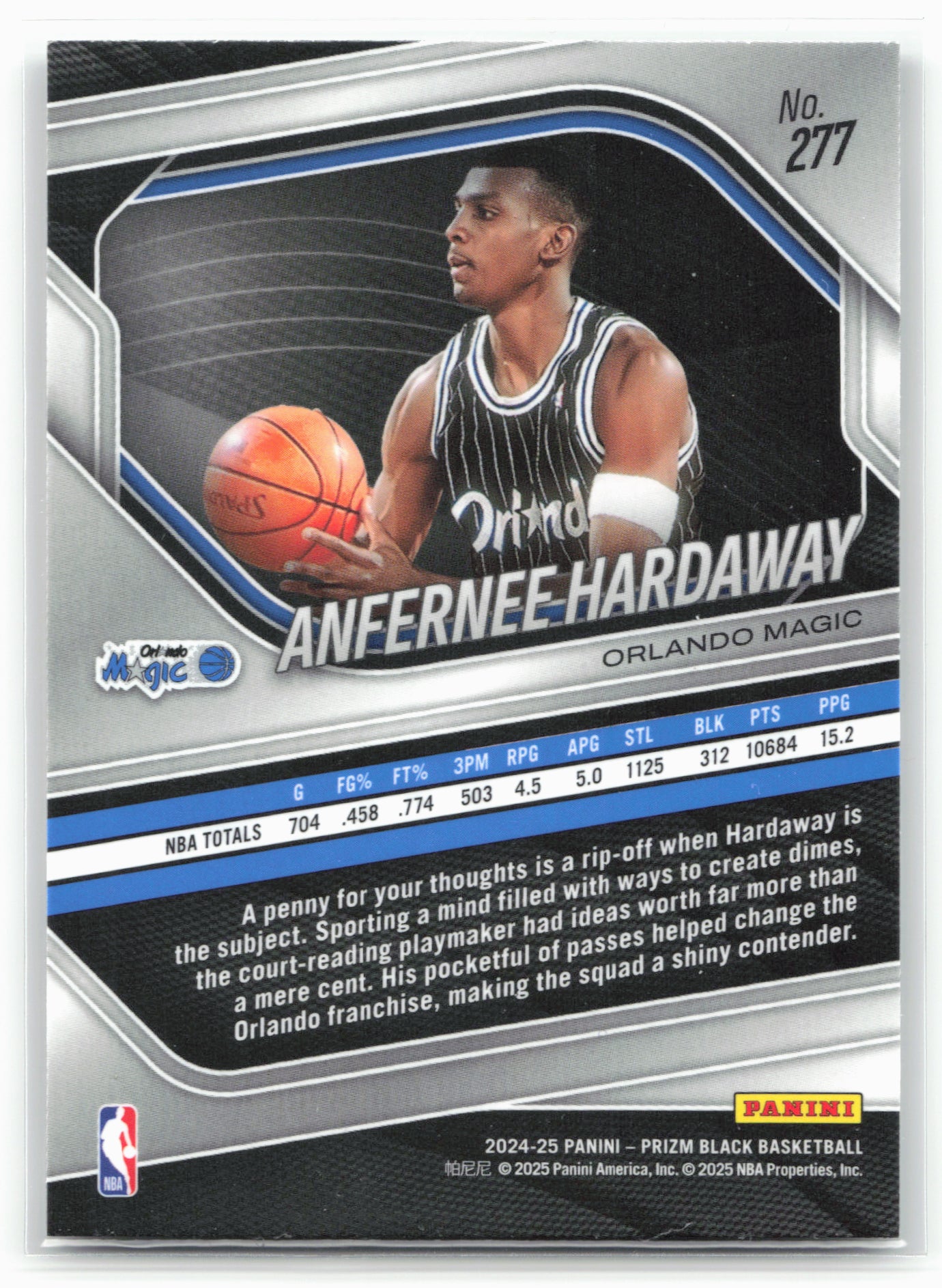 2024-25 Panini Prizm Black #277 Anfernee Hardaway 26905