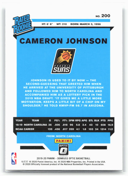 2019-20 Donruss Optic #200 Cameron Johnson