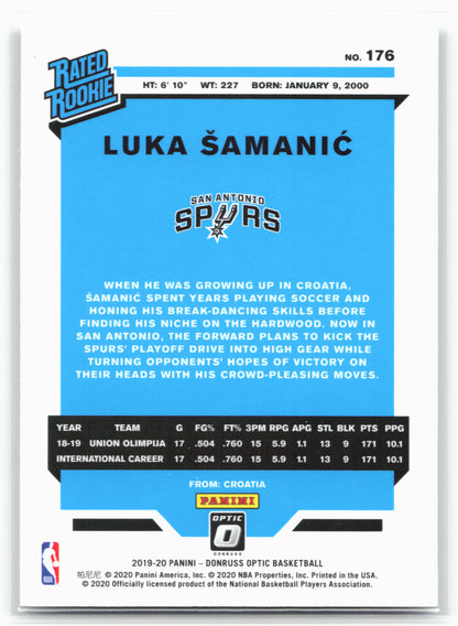 2019-20 Donruss Optic #176 Luka Samanic