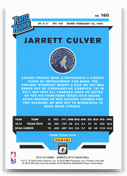 2019-20 Donruss Optic #160 Jarrett Culver