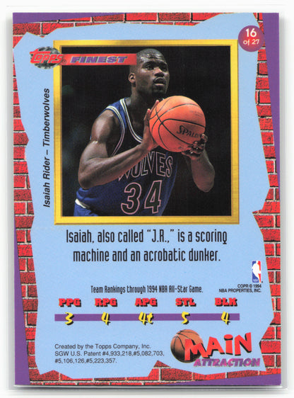 1993-94 Finest #16 Isaiah Rider Main Attraction