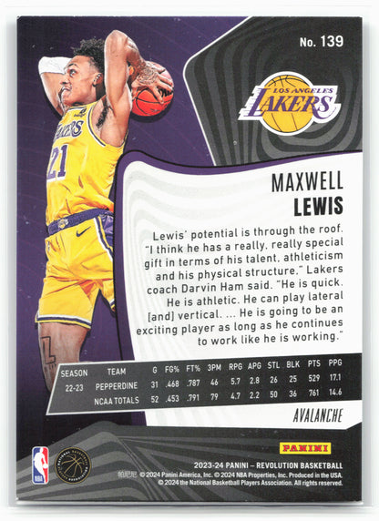 2023-24 Panini Revolution #139 Maxwell Lewis Avalanche