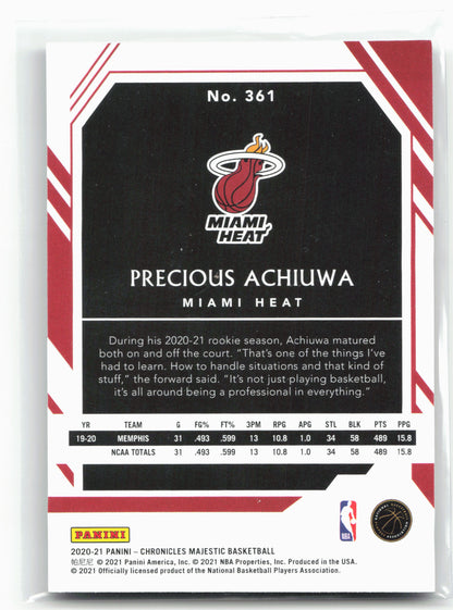 2020-21 Panini Chronicles #361 Precious Achiuwa #/249