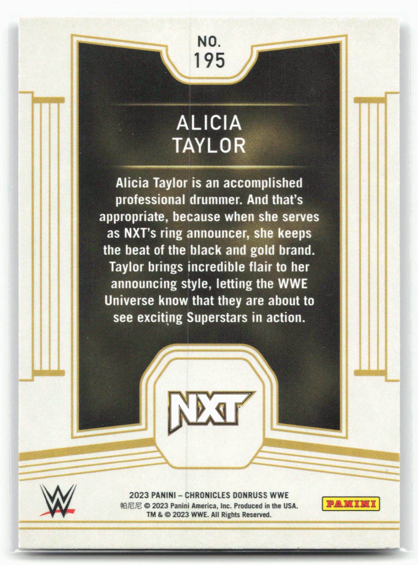 2023 Panini Chronicles WWE #195 Alicia Taylor
