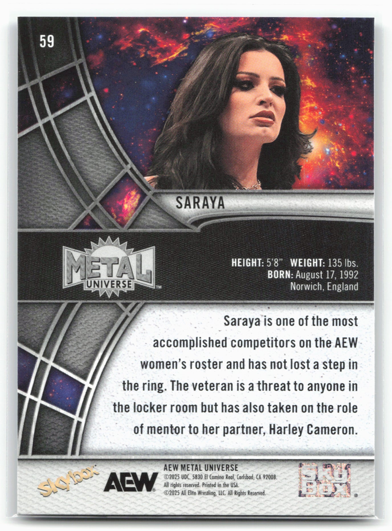 2025 SkyBox Metal Universe AEW #59 Saraya
