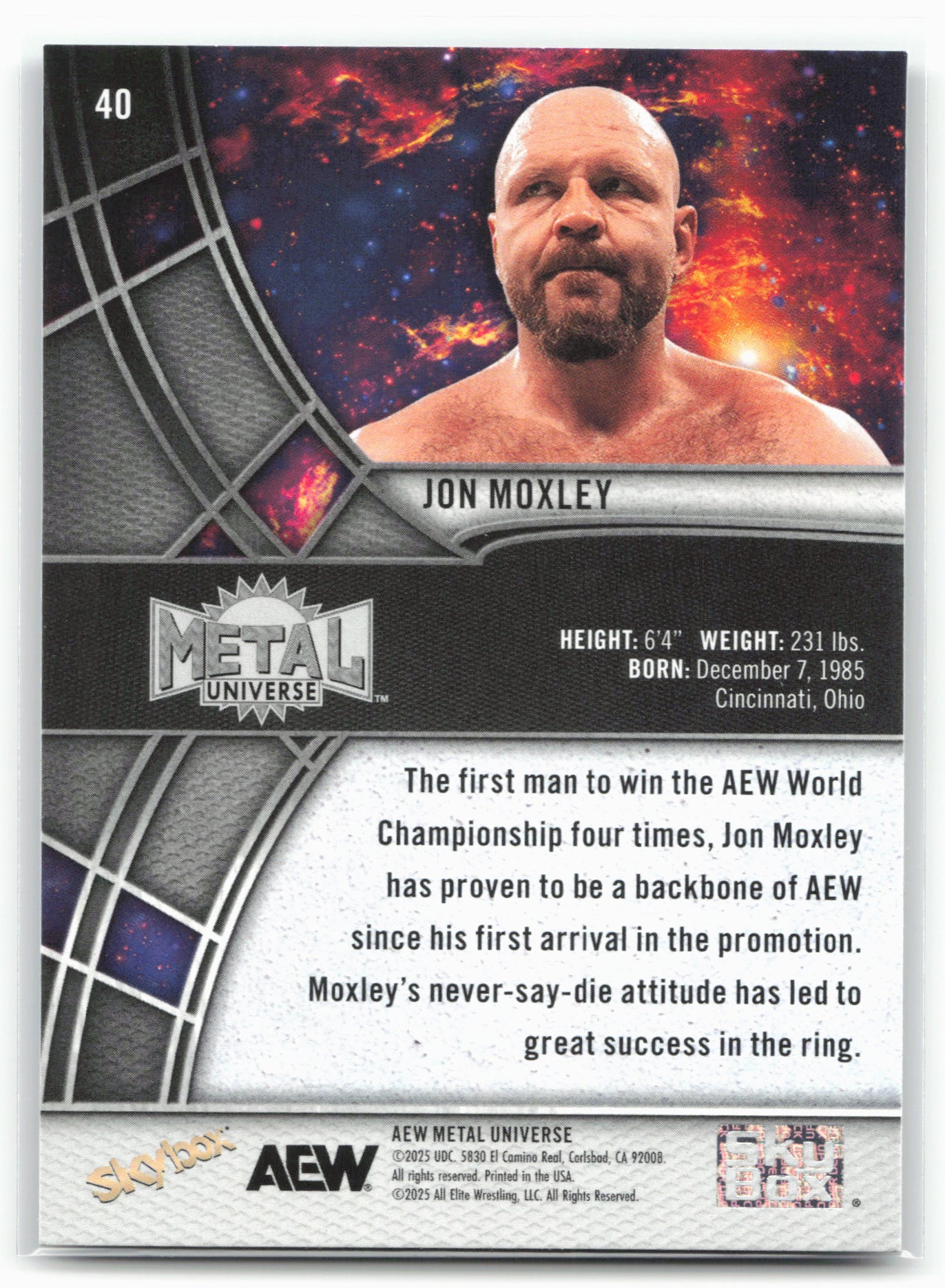 2025 SkyBox Metal Universe AEW #40 Jon Moxley