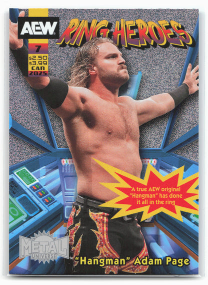 2025 SkyBox Metal Universe AEW #RH 7 "Hangman" Adam Page Ring Heroes