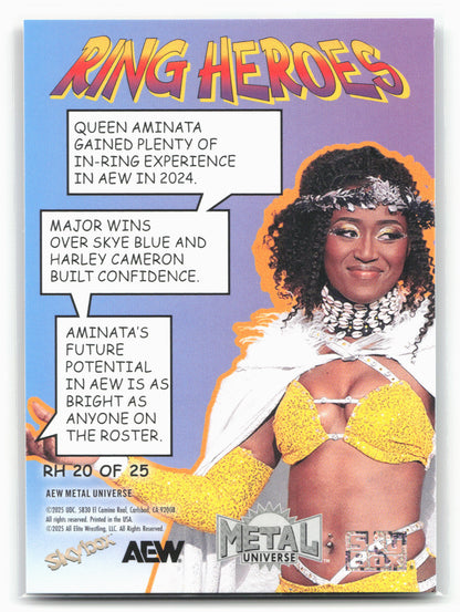 2025 SkyBox Metal Universe AEW #RH 20 Queen Aminata Ring Heroes