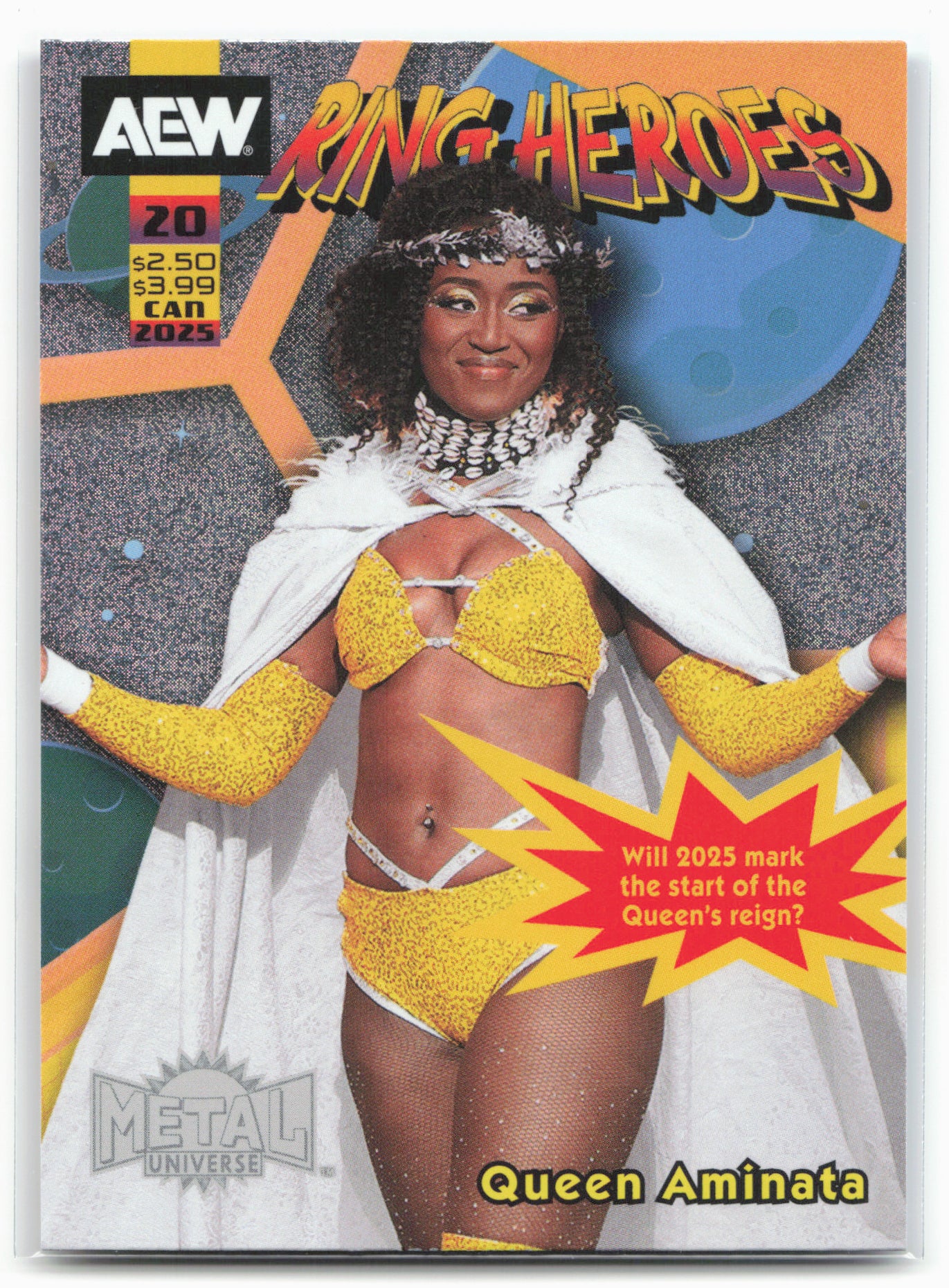 2025 SkyBox Metal Universe AEW #RH 20 Queen Aminata Ring Heroes