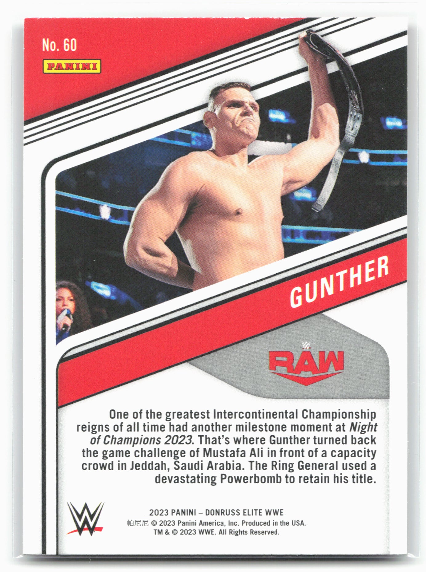 2023 Donruss Elite WWE #60 Gunther 26952