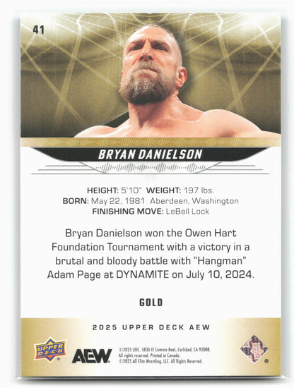 2025 Upper Deck AEW #41 Bryan Danielson Gold