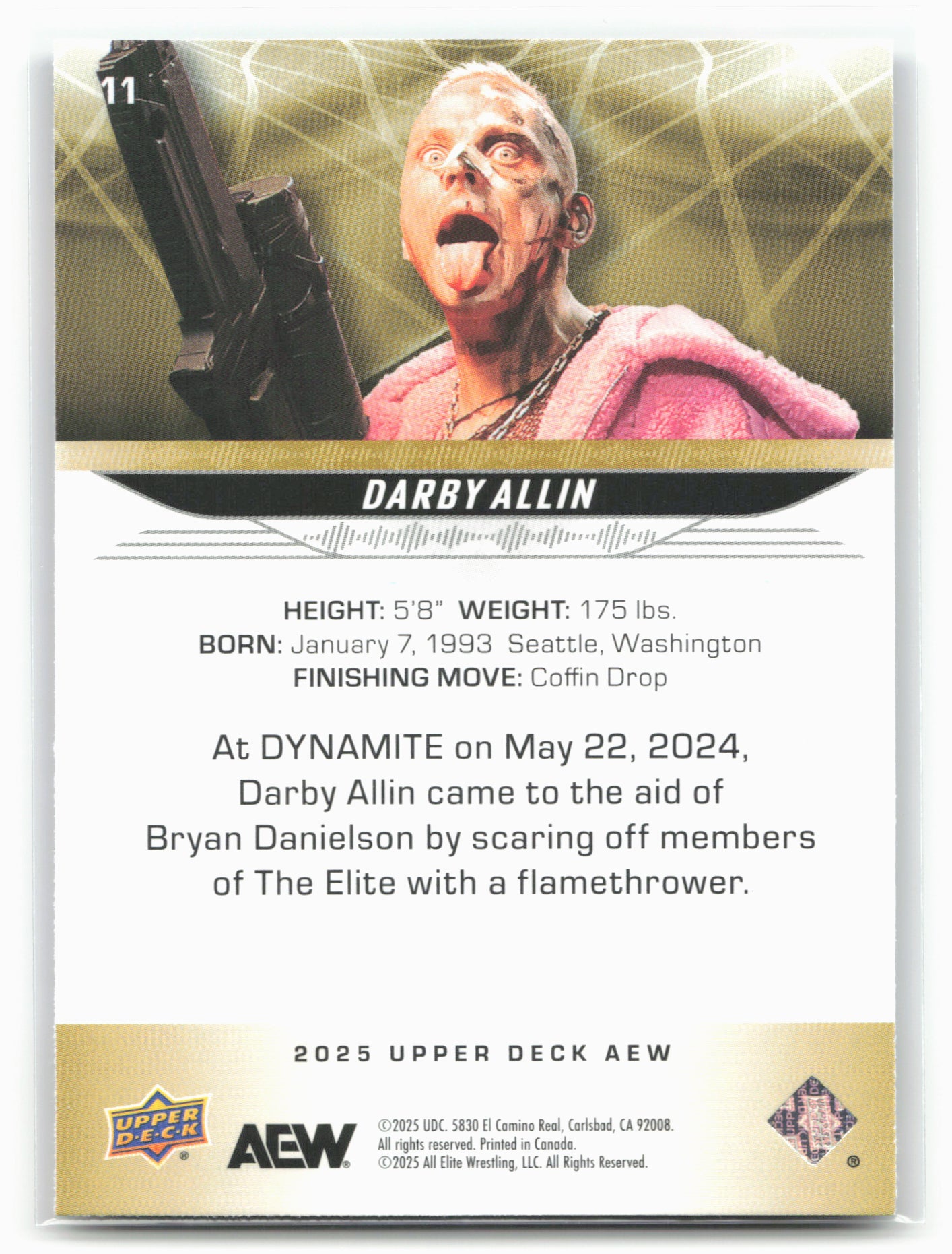 2025 Upper Deck AEW #11 Darby Allin