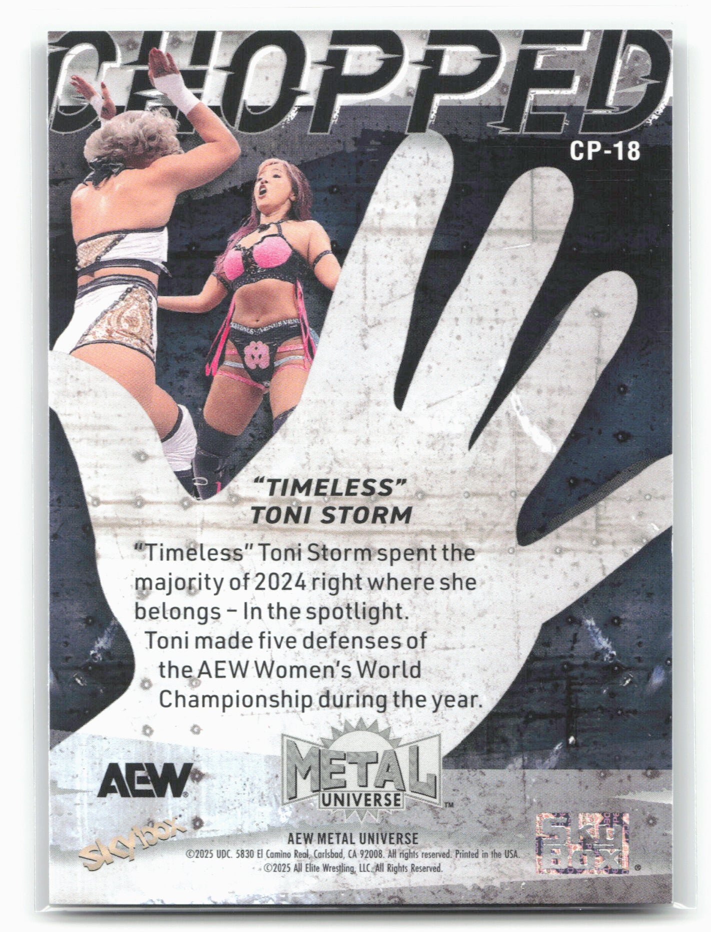 2025 SkyBox Metal Universe AEW #CP-18 "Timeless" Toni Storm Chopped