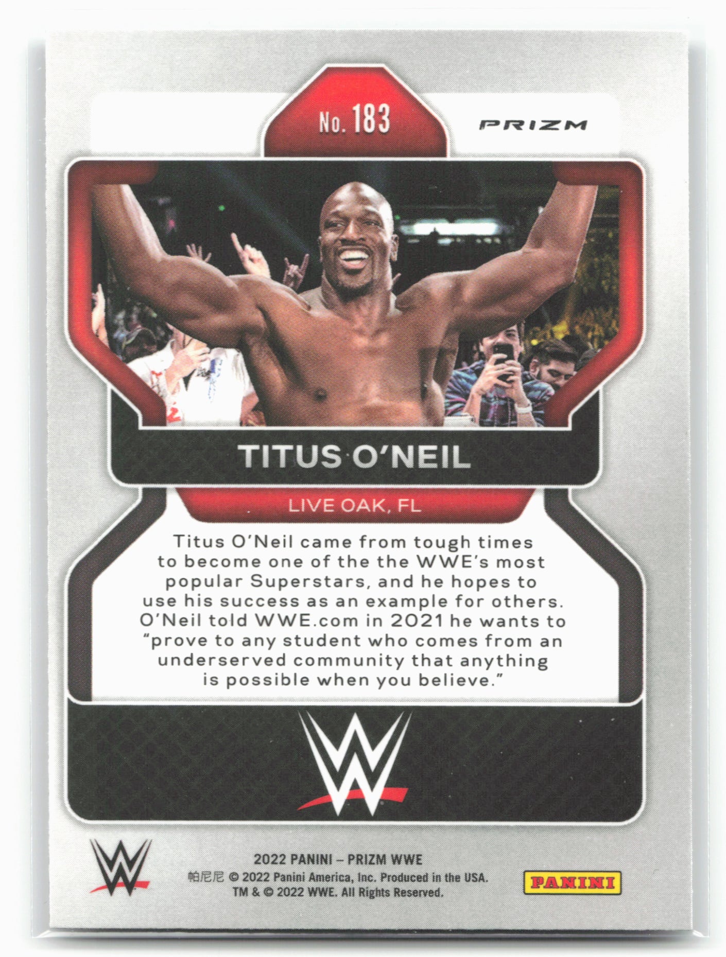 2022 Panini Prizm WWE #183 Titus O'Neil Silver