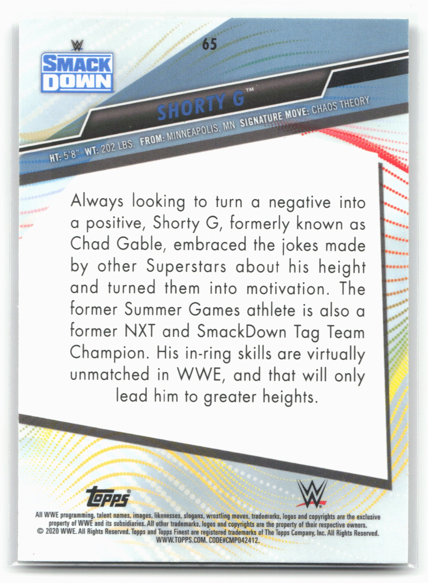 2020 Topps WWE Finest #65 Shorty G