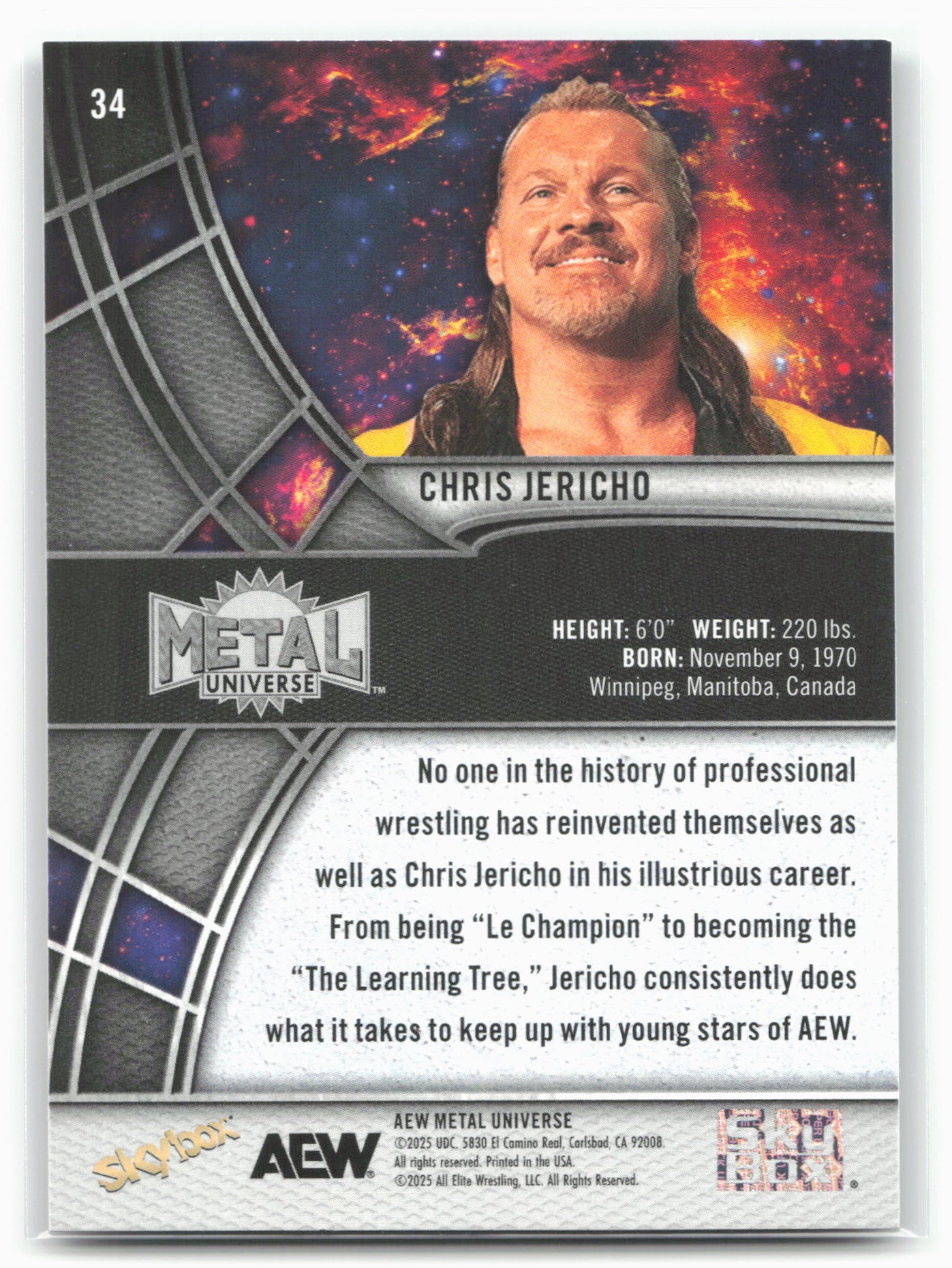 2025 SkyBox Metal Universe AEW #34 Chris Jericho 26969