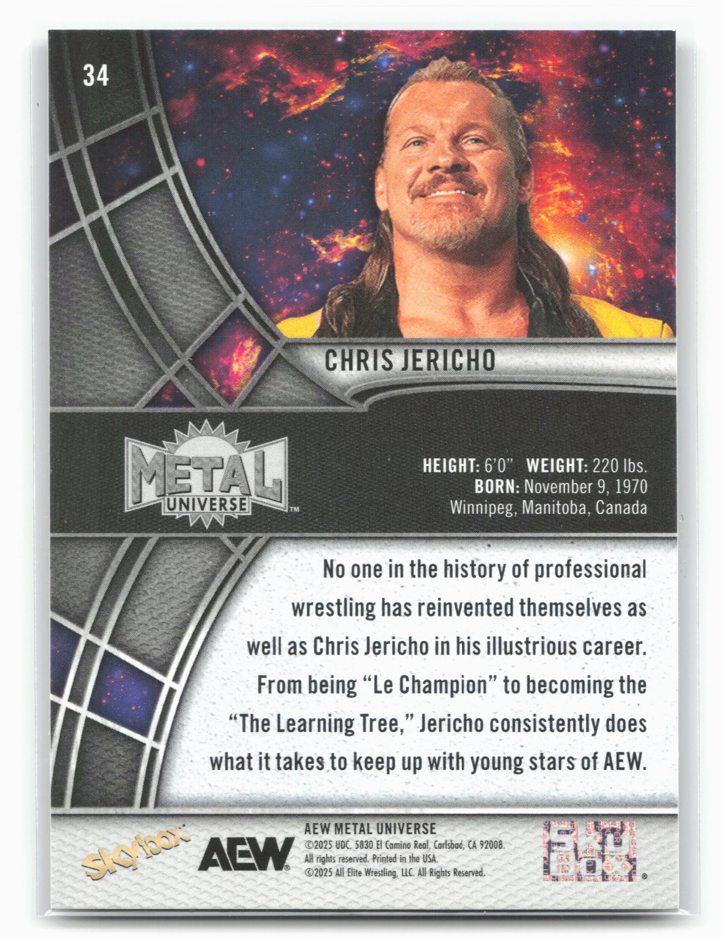 2025 SkyBox Metal Universe AEW #34 Chris Jericho