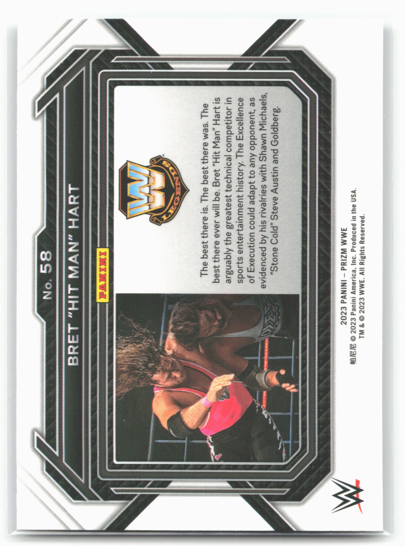 2023 Panini Prizm WWE #58 Bret "Hit Man" Hart
