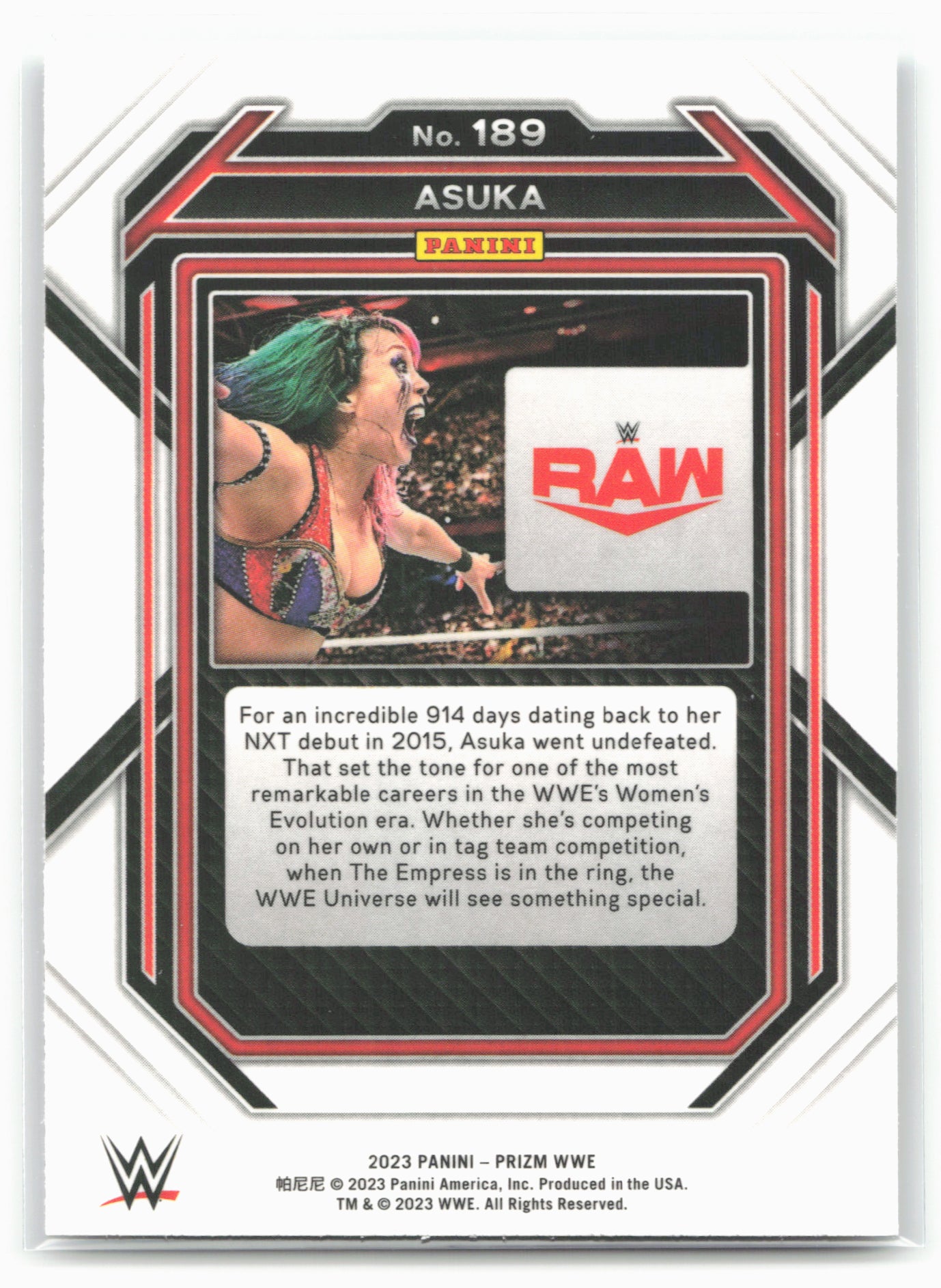 2023 Panini Prizm WWE #189 Asuka