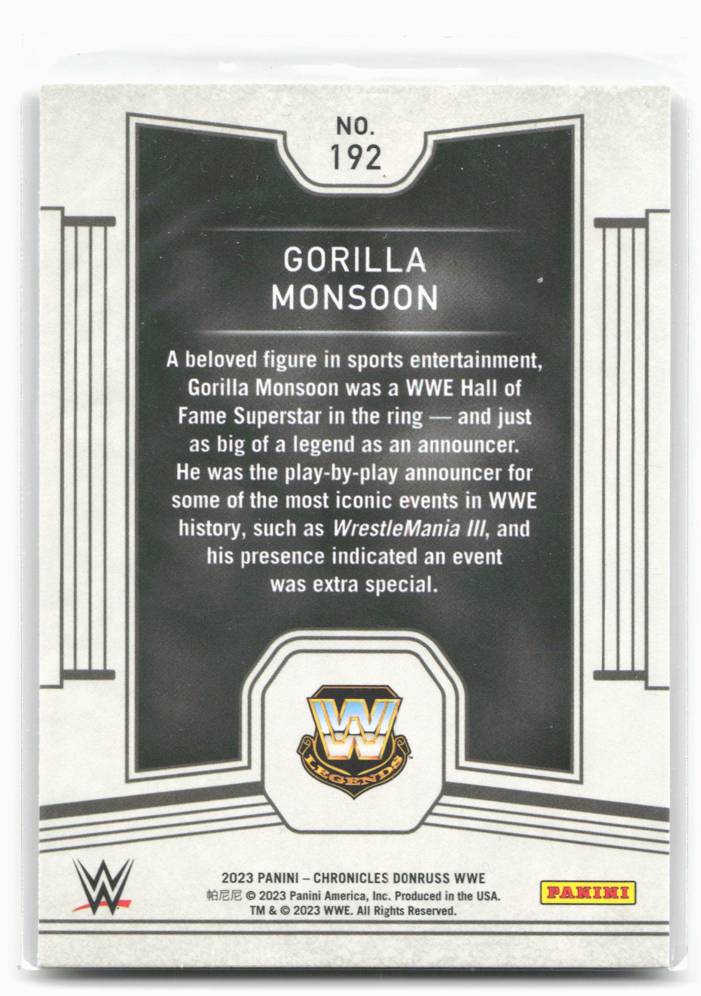 2023 Panini Chronicles WWE #192 Gorilla Monsoon