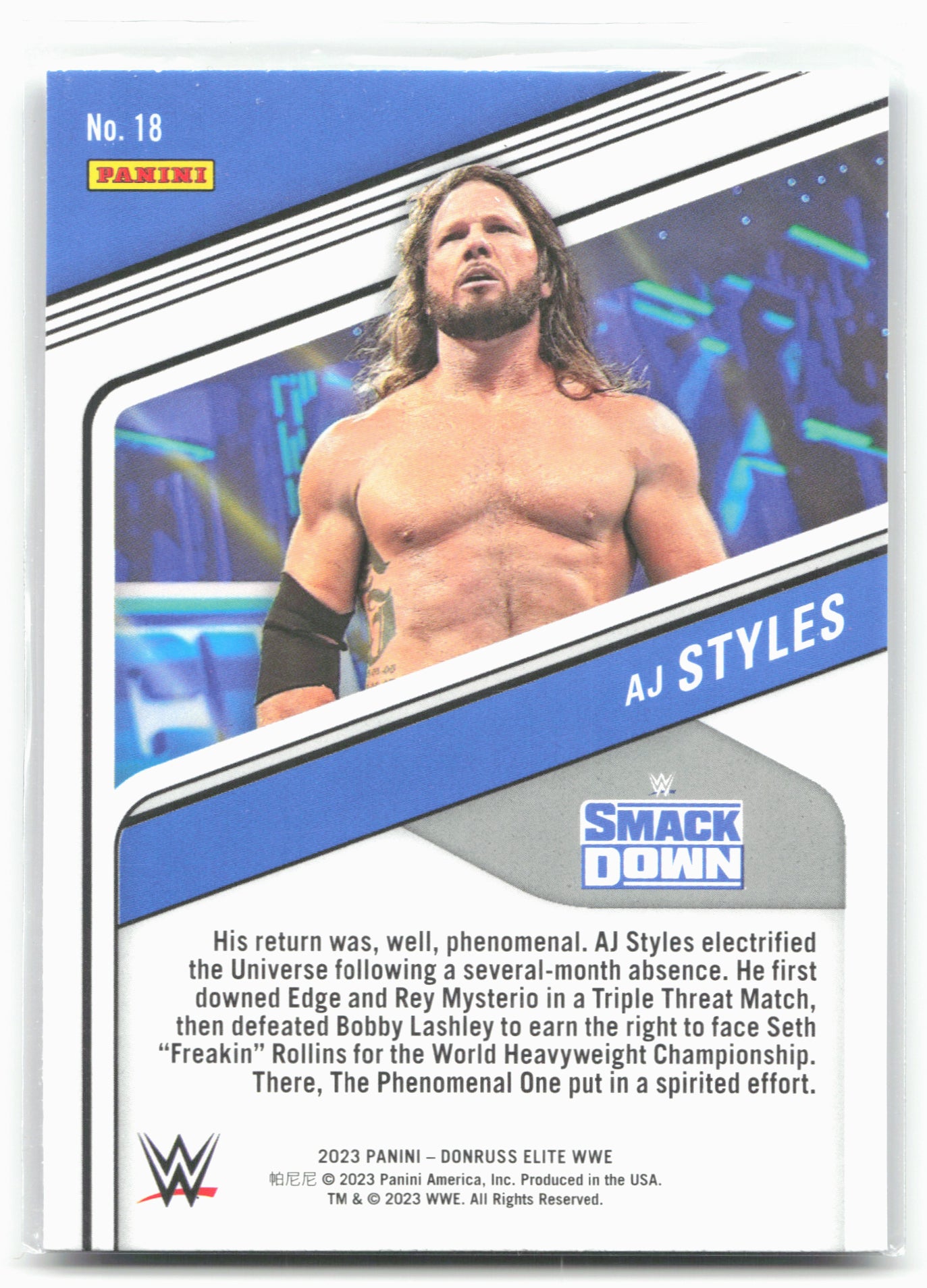 2023 Donruss Elite WWE #18 AJ Styles 26979