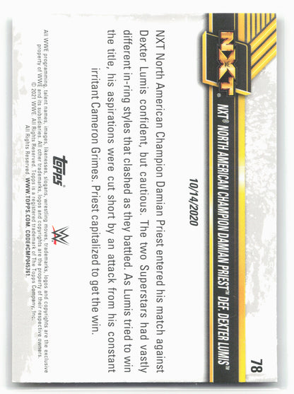 2021 Topps WWE NXT #78 NXT North American Champion Damian Priest def. Lumis