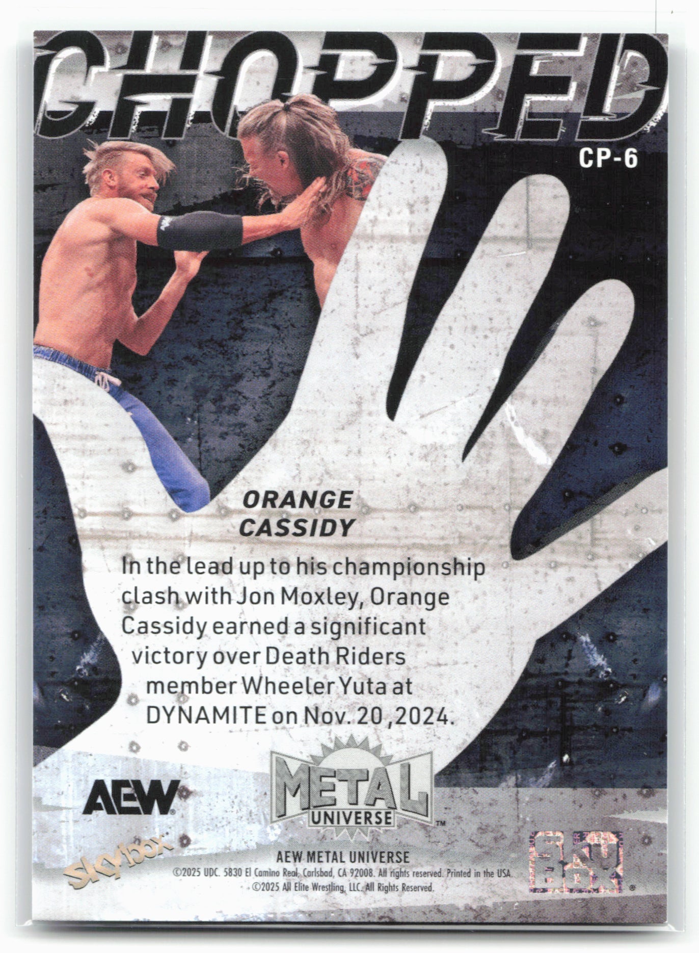 2025 SkyBox Metal Universe AEW #CP-6 Orange Cassidy Chopped