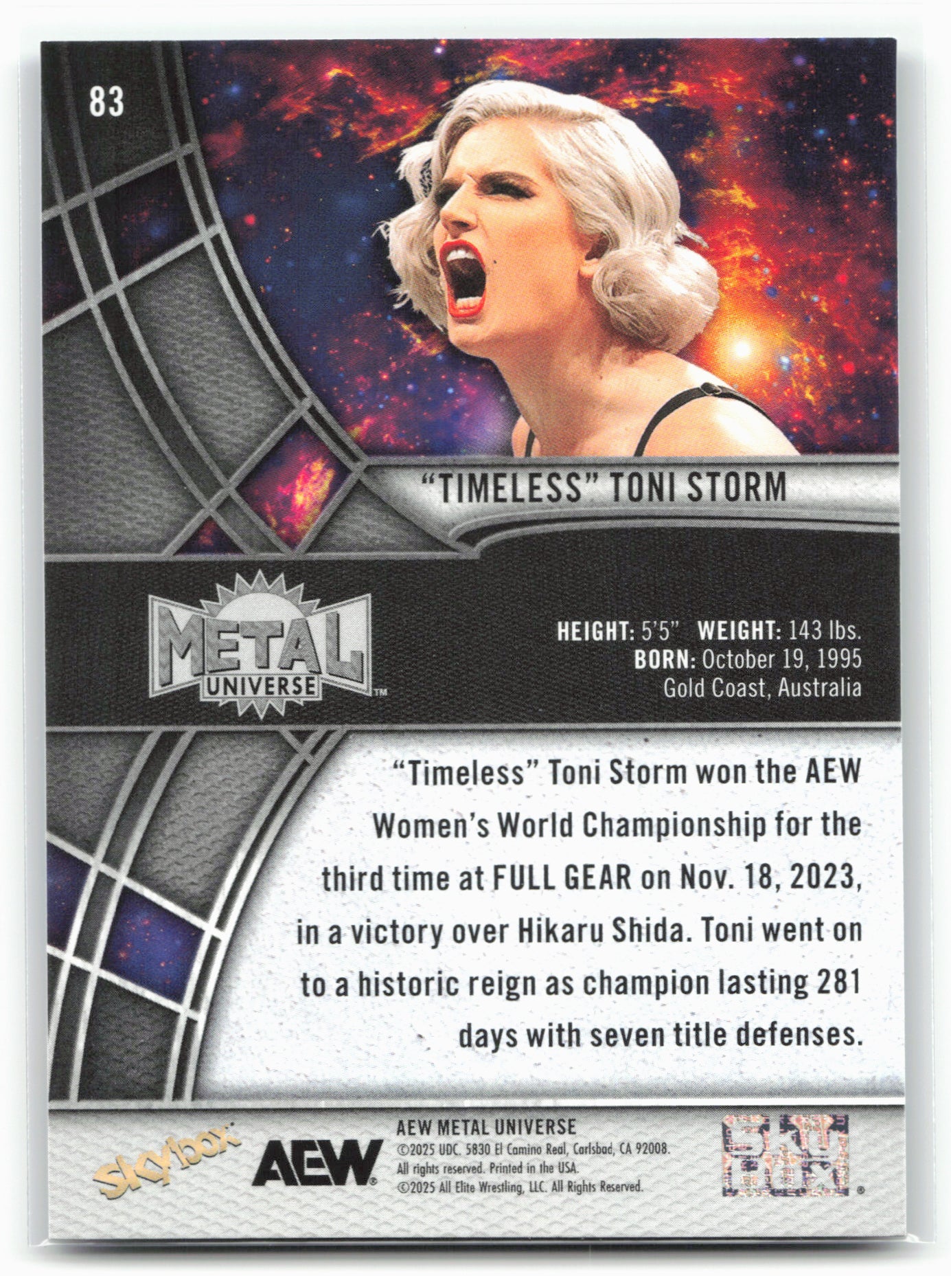 2025 SkyBox Metal Universe AEW #83 "Timeless" Toni Storm