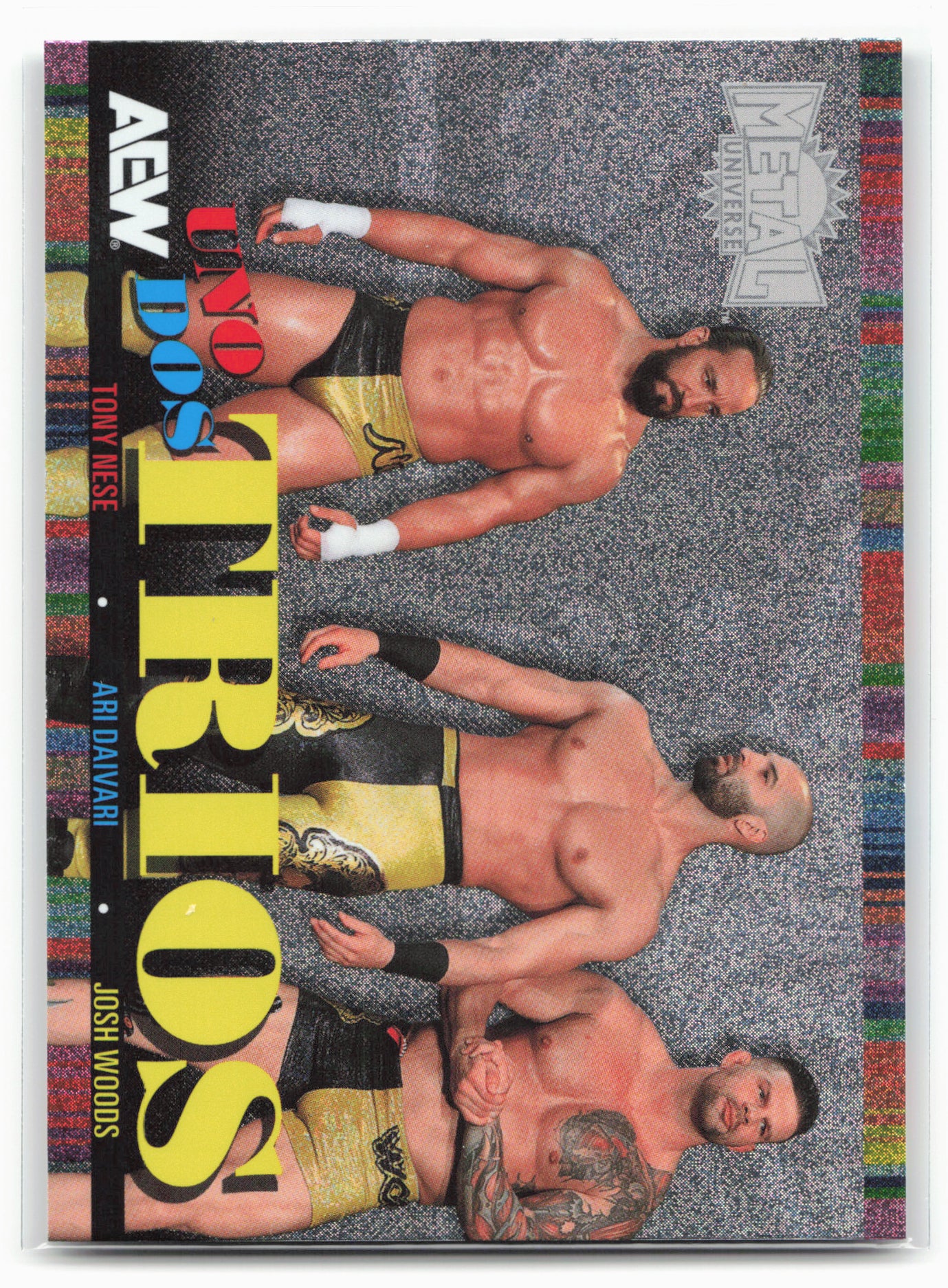 2025 SkyBox Metal Universe AEW #UDT-27 Ariya Daivari /Nese /Woods Uno Dos Trios
