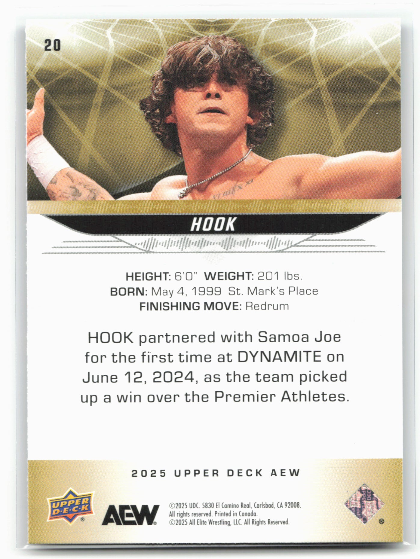 2025 Upper Deck AEW #20 Hook