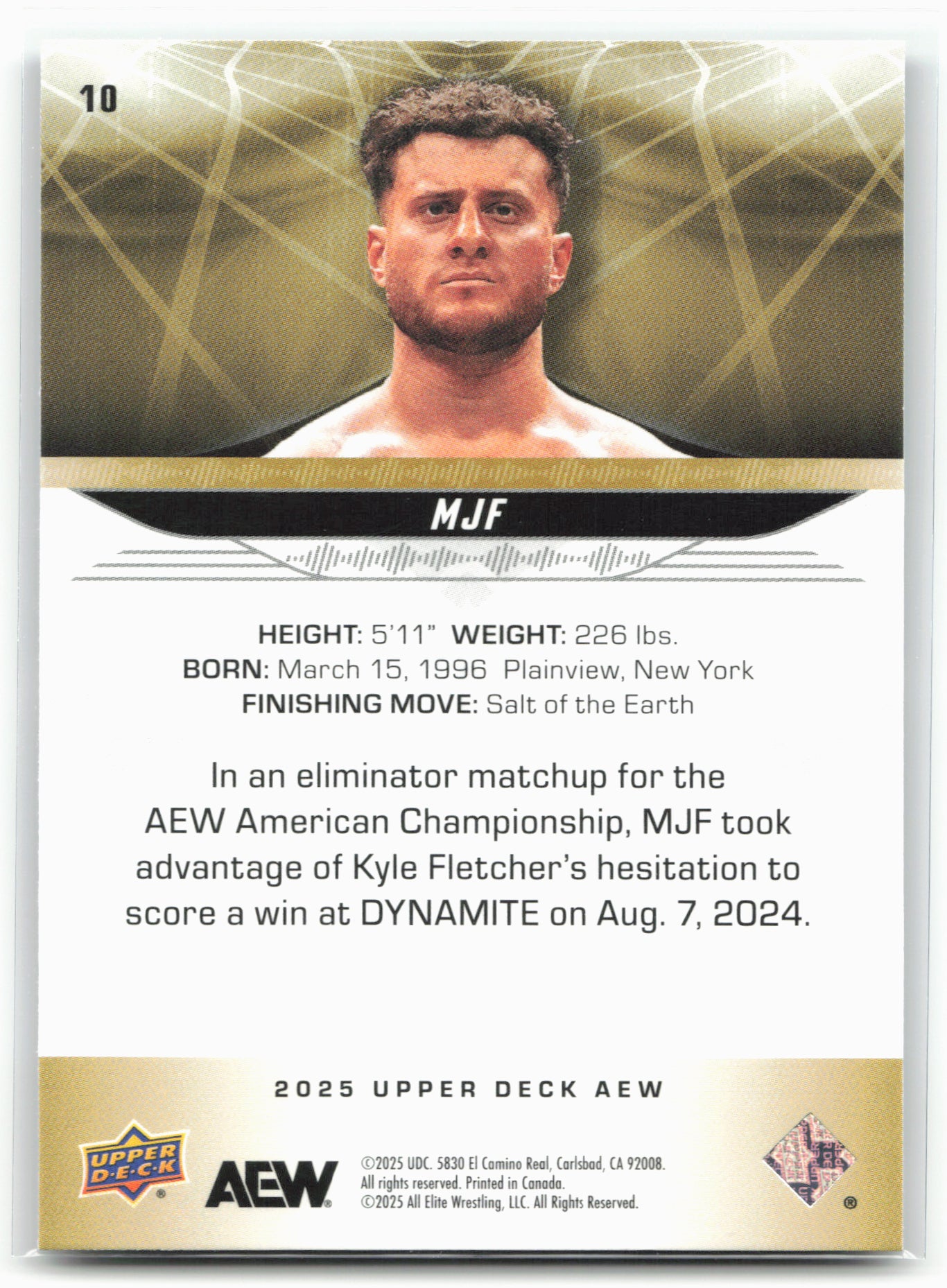 2025 Upper Deck AEW #10 MJF