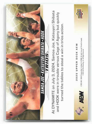 
2025 Upper Deck AEW #87 Samoa Joe / Hook / Katsuyori Shibata