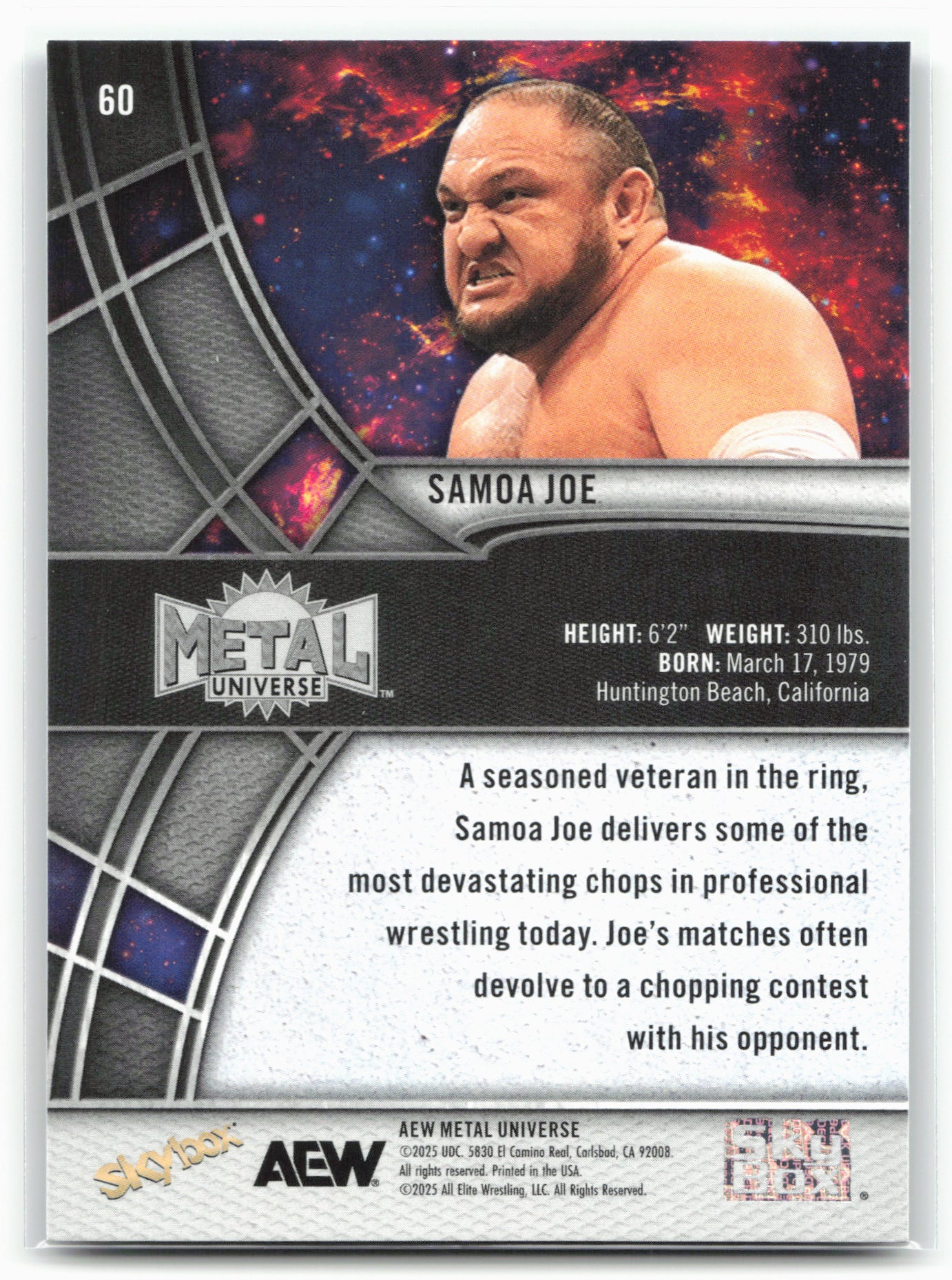 2025 SkyBox Metal Universe AEW #60 Samoa Joe