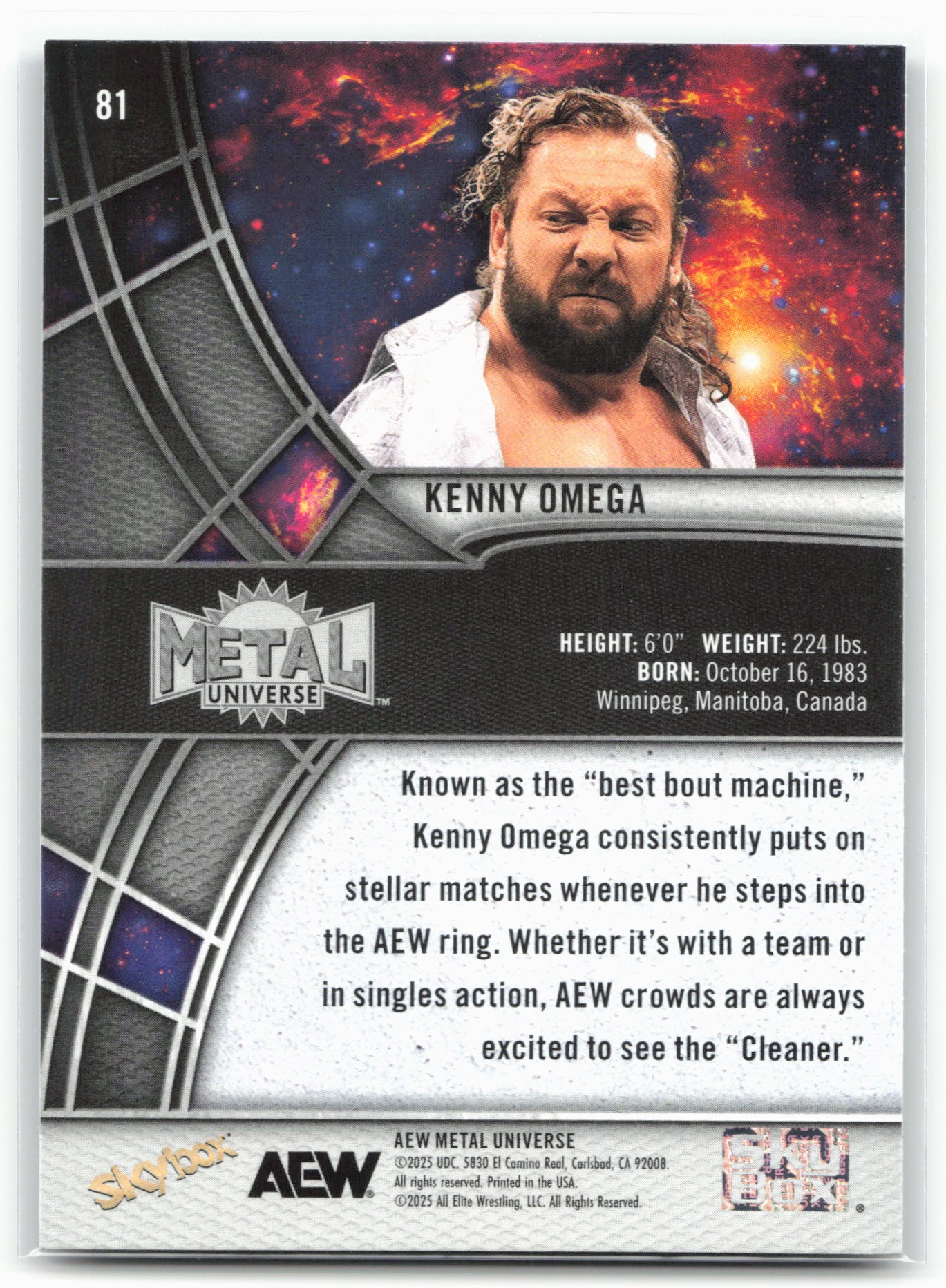 2025 SkyBox Metal Universe AEW #81 Kenny Omega