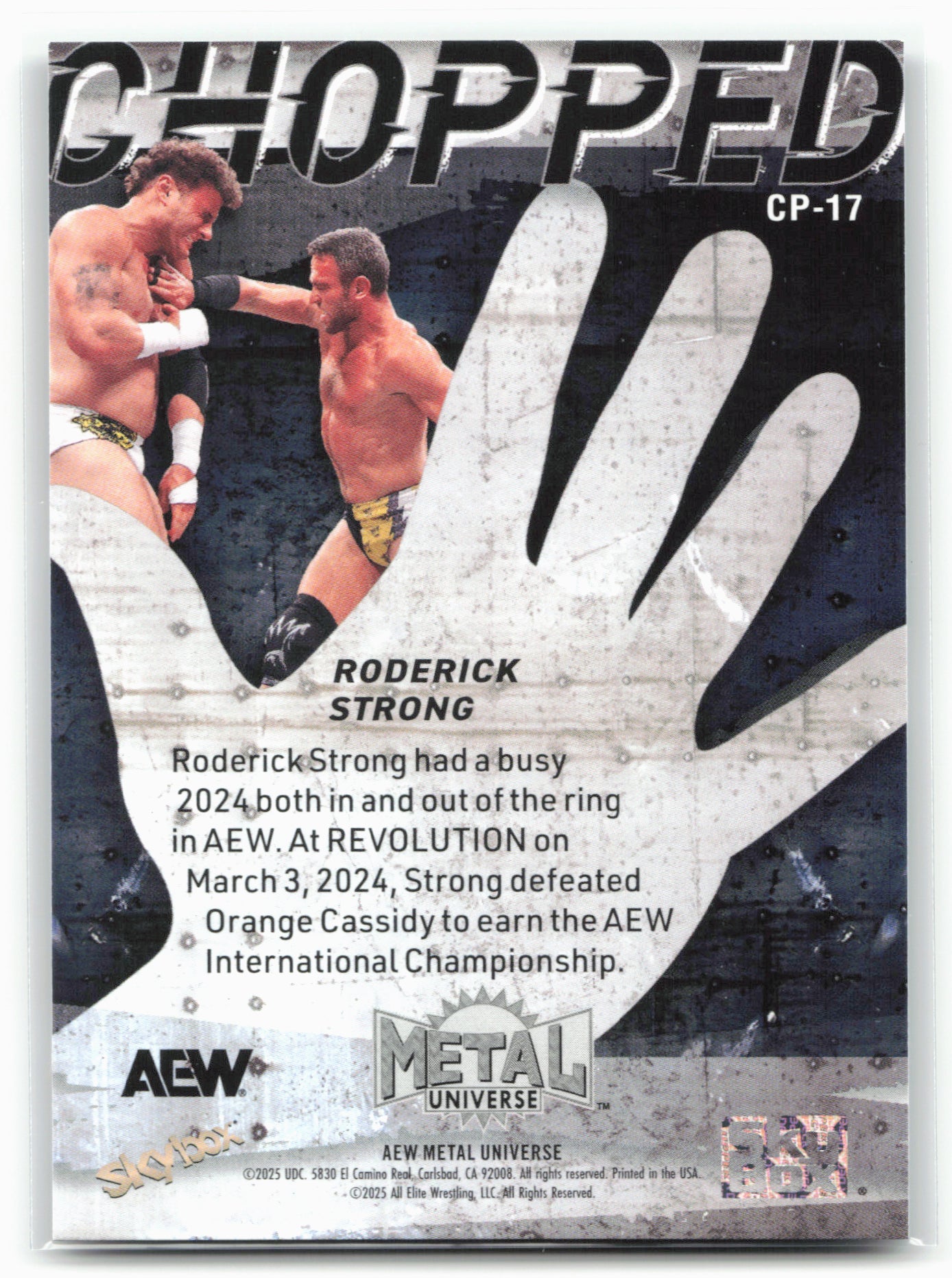 2025 SkyBox Metal Universe AEW #CP-17 Roderick Strong Chopped 27023