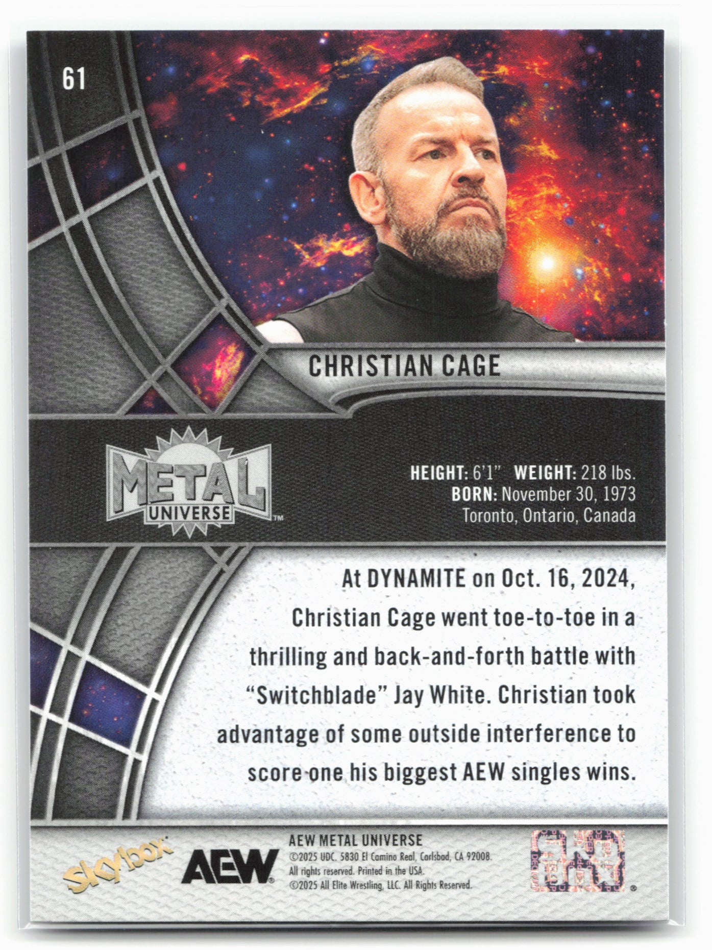 2025 SkyBox Metal Universe AEW #61 Christian Cage 27027