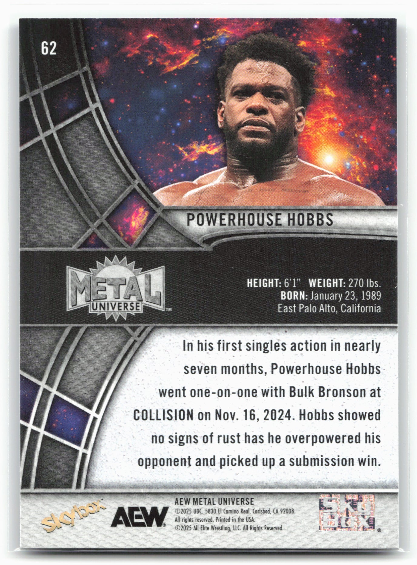 2025 SkyBox Metal Universe AEW #62 Powerhouse Hobbs