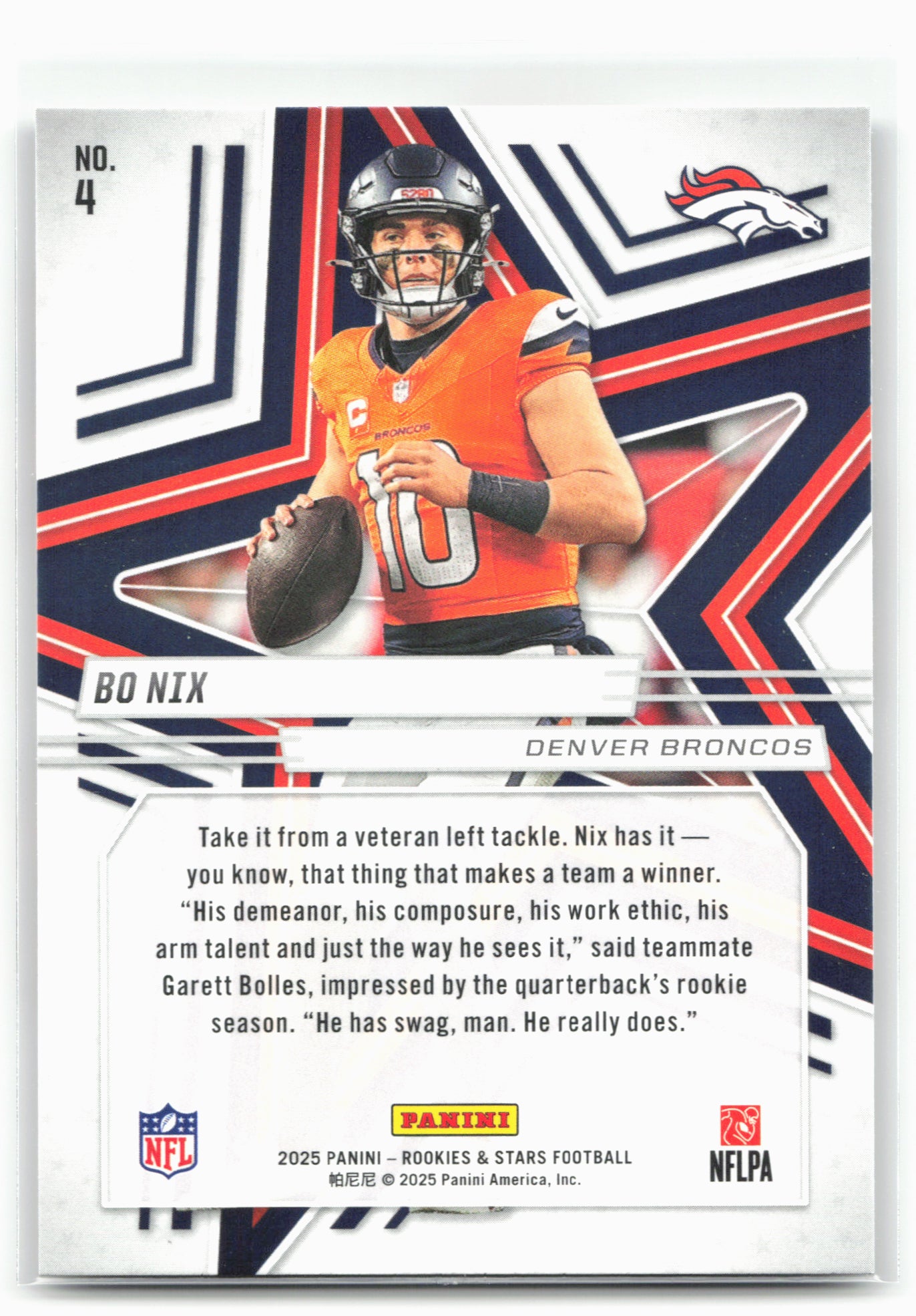 2025 Panini Rookies & Stars #4 Bo Nix