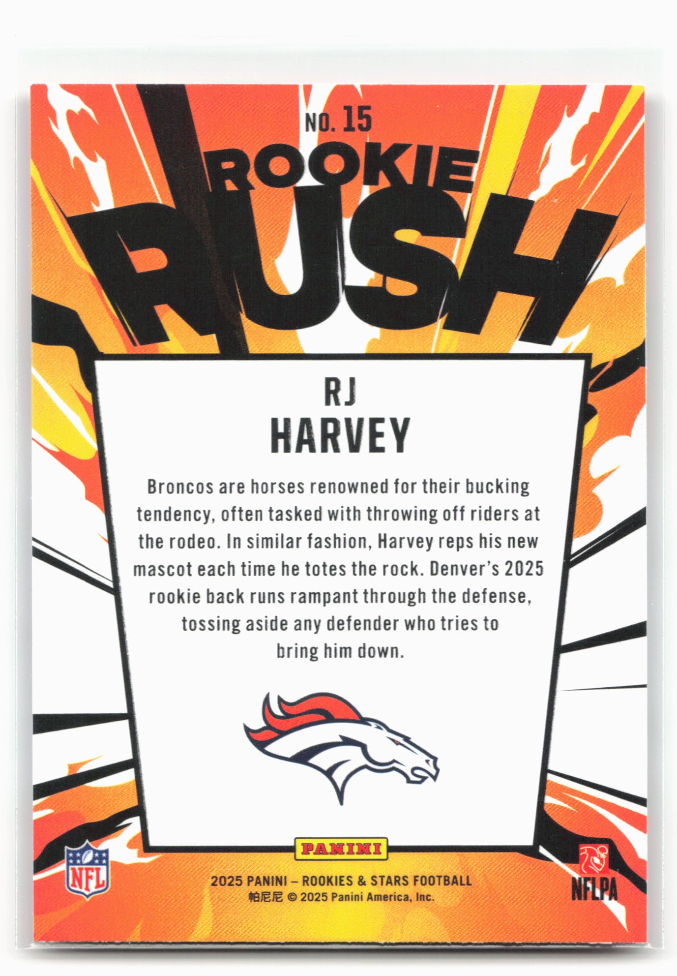 2025 Panini Rookies & Stars #15 RJ Harvey Rookie Rush