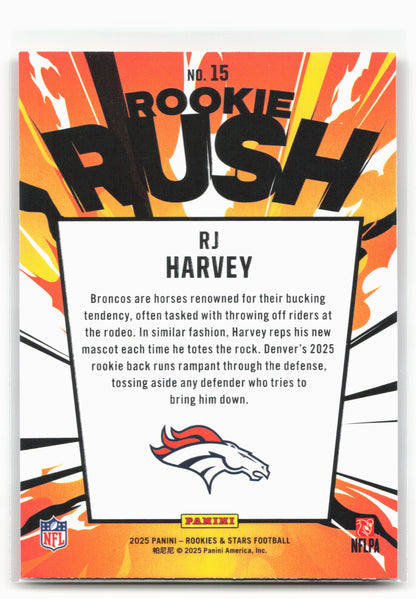 2025 Panini Rookies & Stars #15 RJ Harvey Rookie Rush