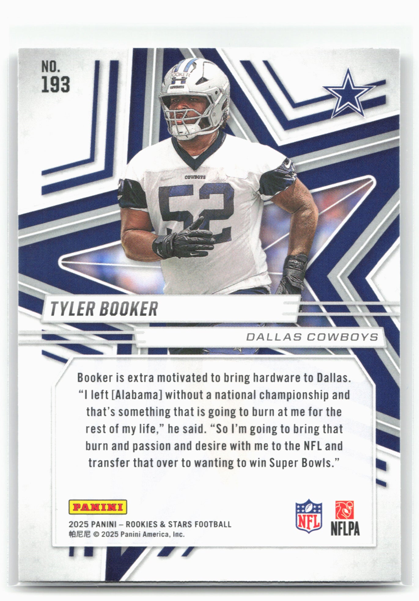 2025 Panini Rookies & Stars #193 Tyler Booker