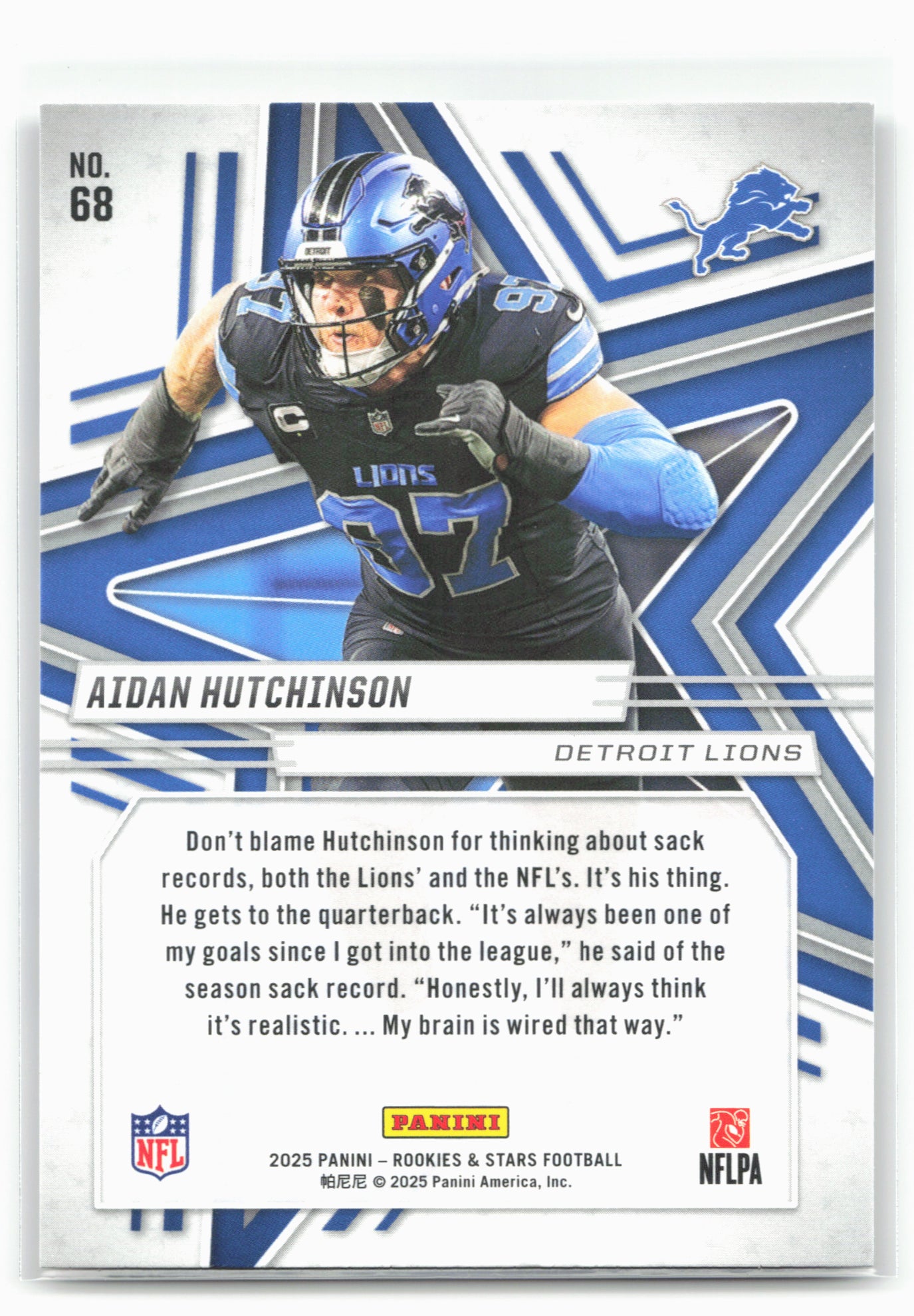 2025 Panini Rookies & Stars #68 Aidan Hutchinson