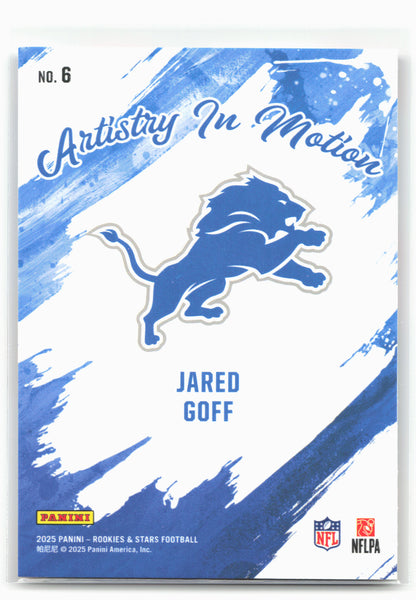 2025 Panini Rookies & Stars #6 Jared Goff Artistry in Motion