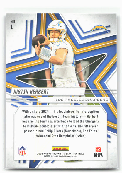 2025 Panini Rookies & Stars #1 Justin Herbert