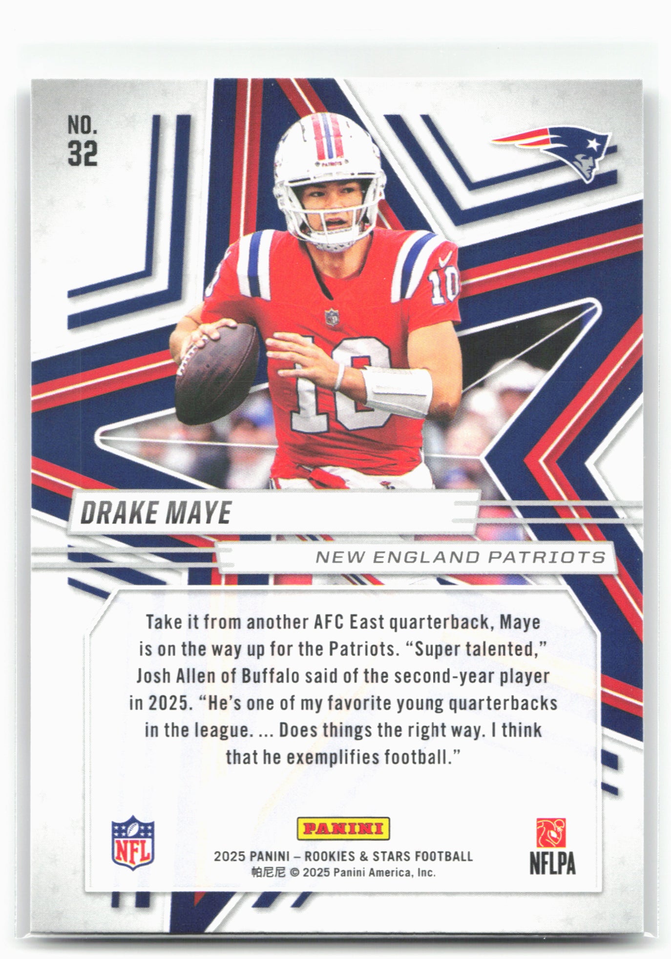 2025 Panini Rookies & Stars #32 Drake Maye