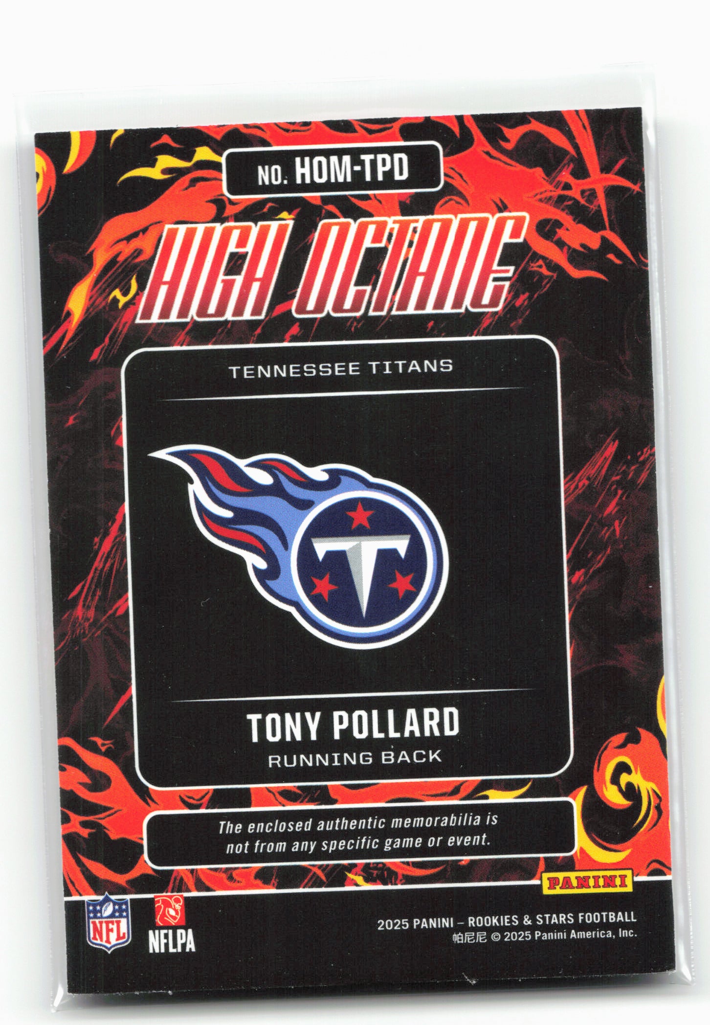 2025 Panini Rookies & Stars #HOM-TPD Tony Pollard High Octane Memorabilia