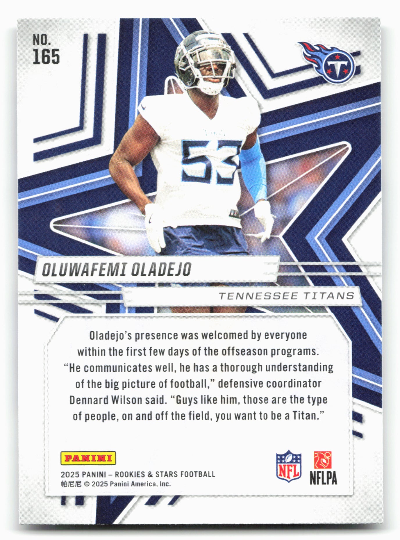 2025 Panini Rookies & Stars #165 Oluwafemi Oladejo
