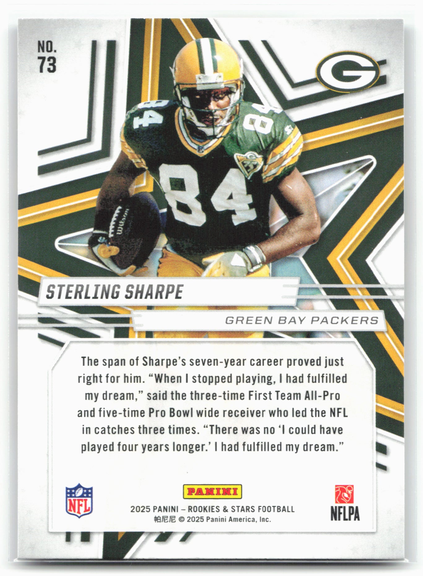 2025 Panini Rookies & Stars #73 Sterling Sharpe