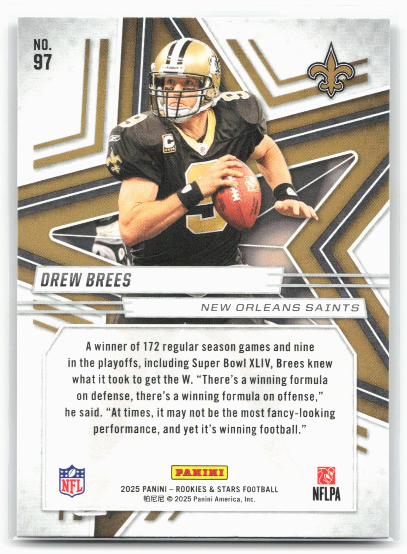 2025 Panini Rookies & Stars #97 Drew Brees