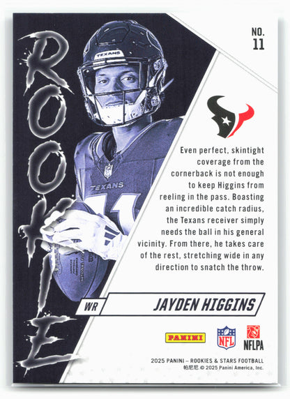 2025 Panini Rookies & Stars #11 Jayden Higgins Rookie Exclusive